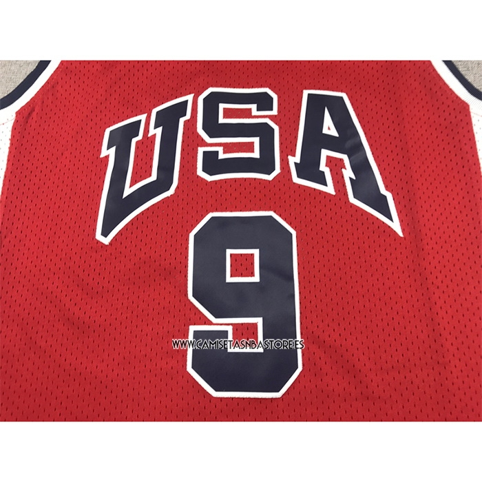 Michael Jordan NO 9 Camiseta USA 1984 Rojo